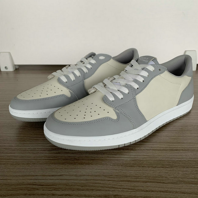 Grey and Beige Low Top AJ style Sneakers MBS108 image 2