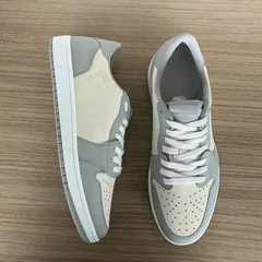 Grey and Beige Low Top AJ style Sneakers MBS108 image 3
