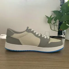 Grey and Beige Low Top AJ style Sneakers MBS108 image 4