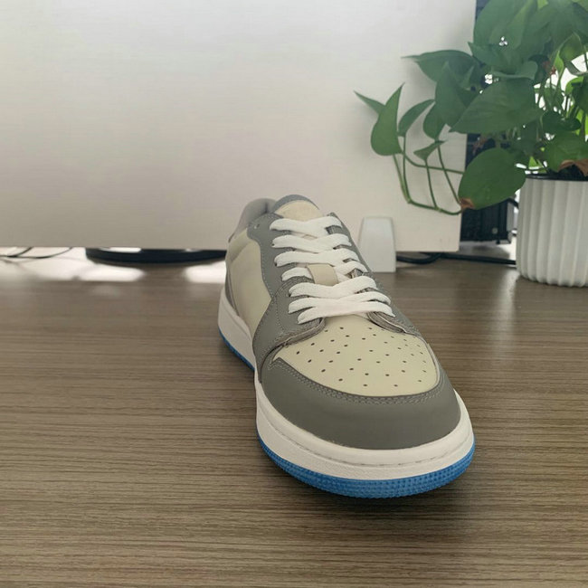 Grey and Beige Low Top AJ style Sneakers MBS108 image 5