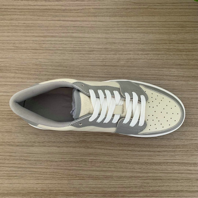Grey and Beige Low Top AJ style Sneakers MBS108 image 6