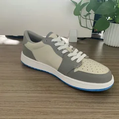Grey and Beige Low Top AJ style Sneakers MBS108 image 7