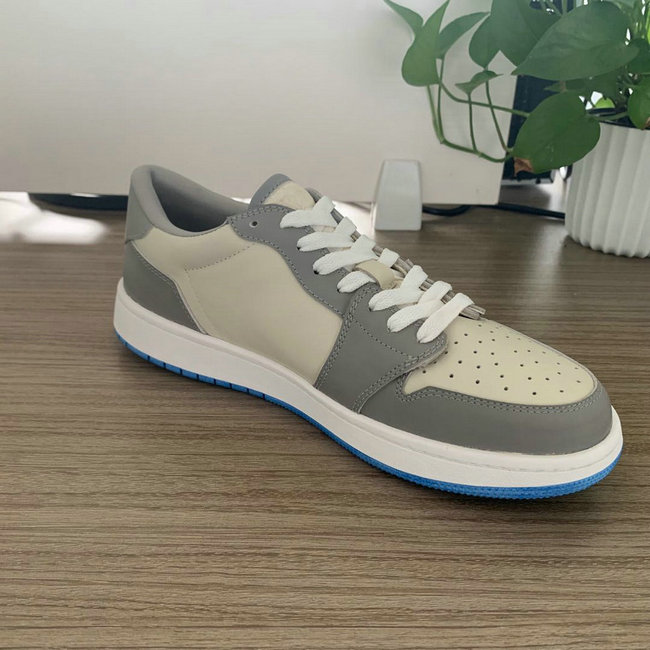 Grey and Beige Low Top AJ style Sneakers MBS108 image 7