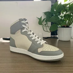 Grey and Beige High Top AJ style Sneakers 2015 Shape MBS106 image 3