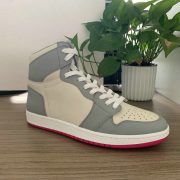 Grey and Beige High Top AJ style Sneakers 1985 Shape MBS107