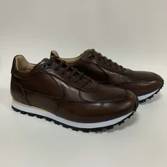 Brown Color Applied Leather Elegant Sneakers MBS111 image 1
