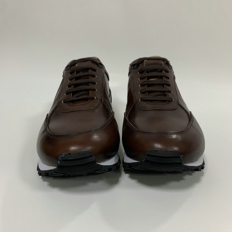 Brown Color Applied Leather Elegant Sneakers MBS111 image 3