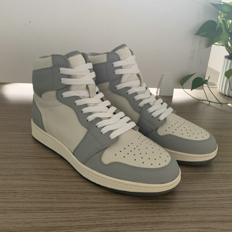 Grey and Beige High Top AJ x D style Sneakers Shape MBS112 image 3
