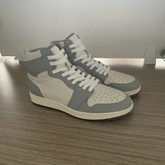 Grey and Beige High Top AJ x D style Sneakers Shape MBS112 image 4