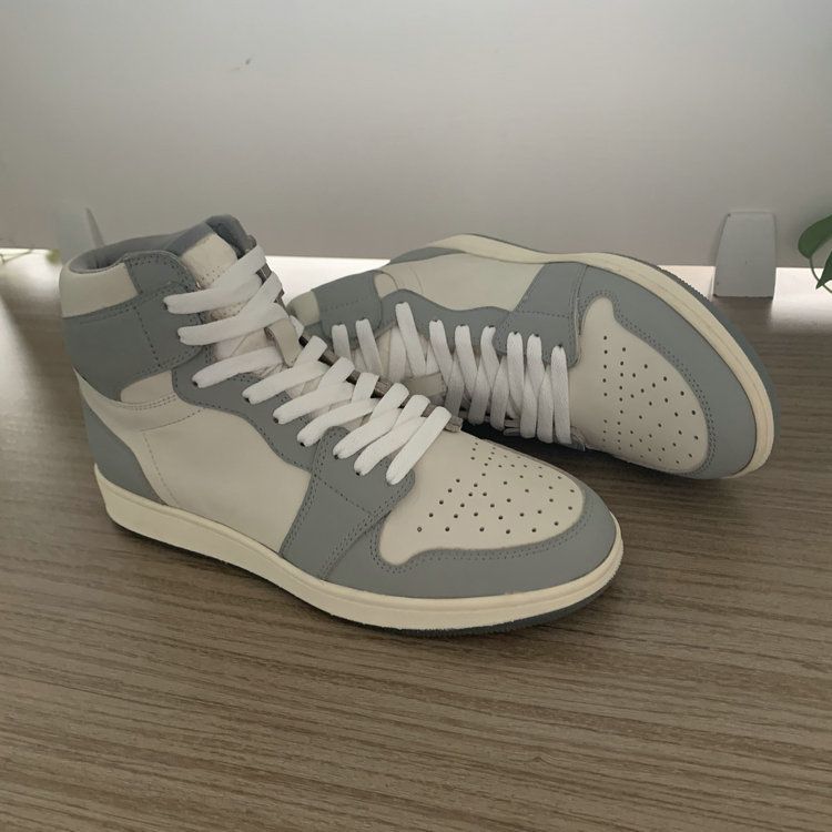 Grey and Beige High Top AJ x D style Sneakers Shape MBS112 image 5