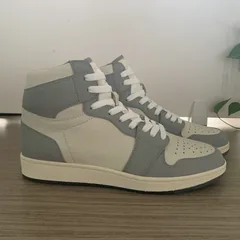 Grey and Beige High Top AJ x D style Sneakers Shape MBS112 image 2