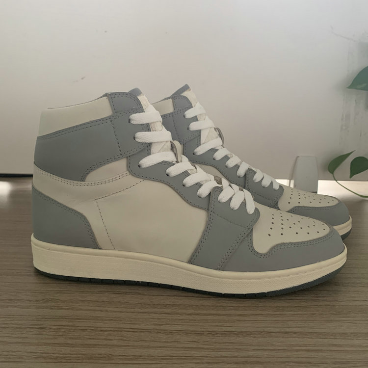 Grey and Beige High Top AJ x D style Sneakers Shape MBS112 image 2