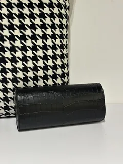 Crocodile Leather Black 22cm Silver Hardware Watch Box WCA002 image 2