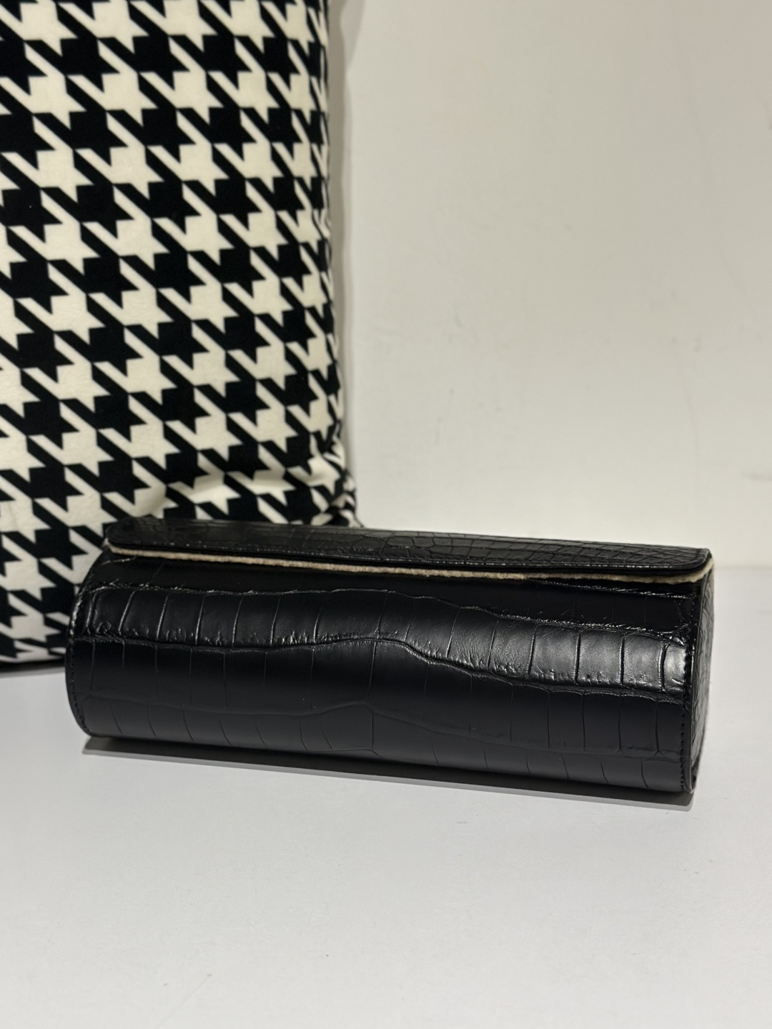 Crocodile Leather Black 22cm Silver Hardware Watch Box WCA002 image 6