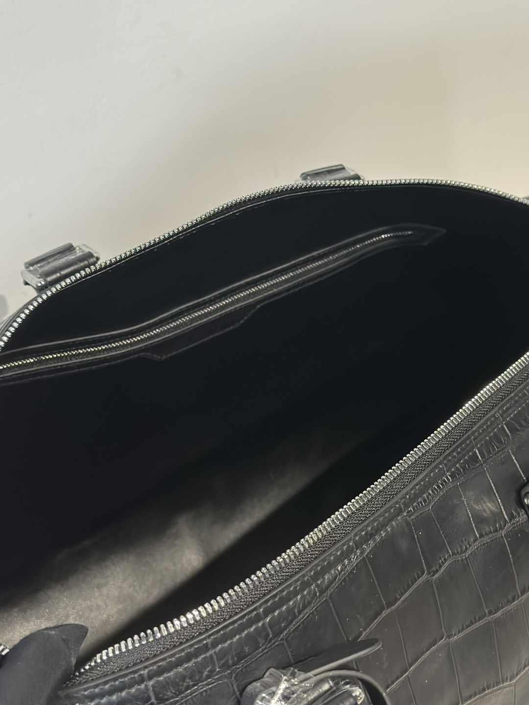 Crocodile Leather Black Matte Nile Silver Hardware Travel Bag WCB001 image 3