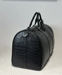 Crocodile Leather Black Matte Nile Silver Hardware Travel Bag WCB001 image 4
