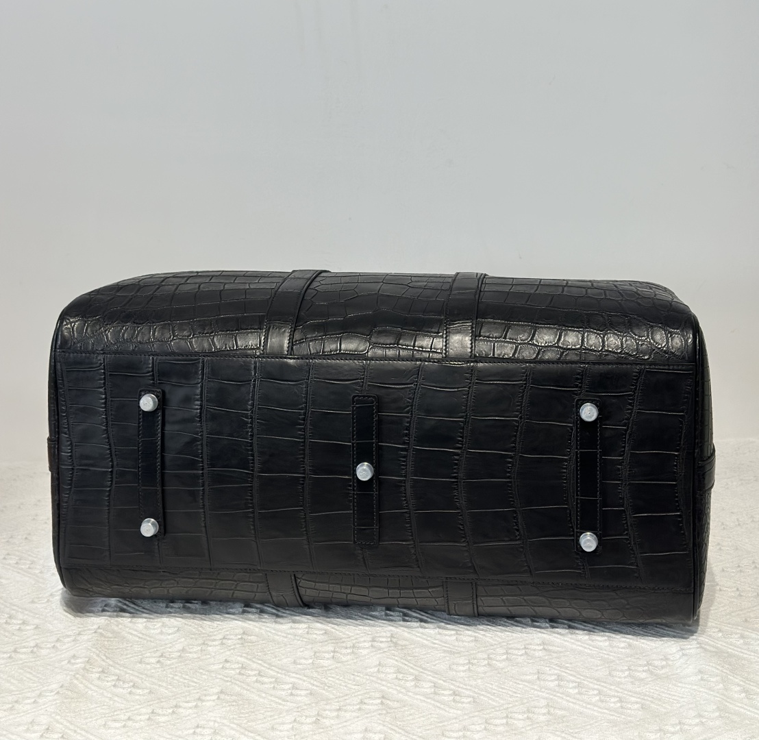 Crocodile Leather Black Matte Nile Silver Hardware Travel Bag WCB001 image 6