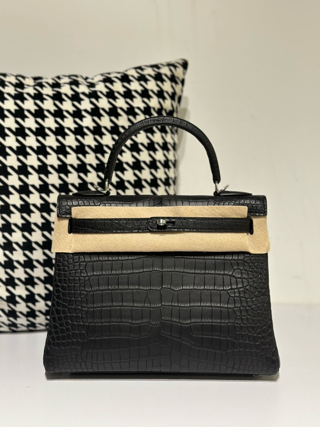 Crocodile Leather Inside Stitch 28cm Matte Top Handle Bag Collection WCB002 photo 4