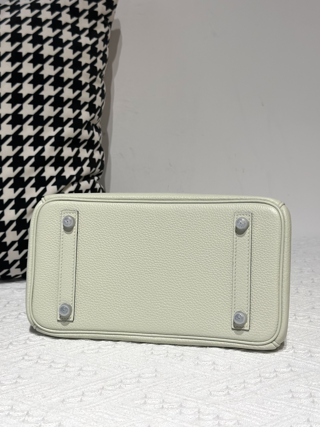Crocodile Leather Mint Green 25cm Matte Mixed Leather Silver Hardware Top Handle Tote Bag WCB019 photo 6