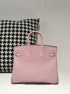 Crocodile Leather Sakura Pink 25cm Matte Silver Hardware Top Handle Tote Bag WCB020 image 3