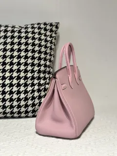 Crocodile Leather Sakura Pink 25cm Matte Silver Hardware Top Handle Tote Bag WCB020 image 4