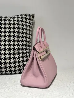 Crocodile Leather Sakura Pink 25cm Matte Silver Hardware Top Handle Tote Bag WCB020 image 5