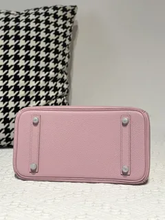 Crocodile Leather Sakura Pink 25cm Matte Silver Hardware Top Handle Tote Bag WCB020 image 6