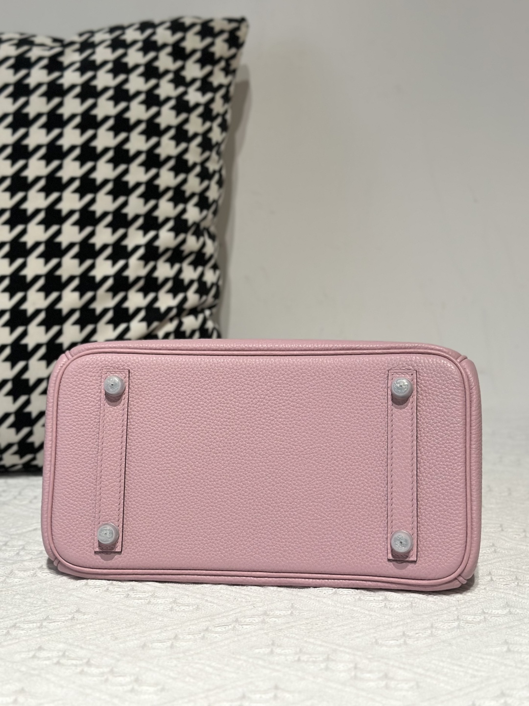 Crocodile Leather Sakura Pink 25cm Matte Silver Hardware Top Handle Tote Bag WCB020 photo 6