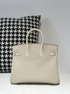 Crocodile Leather Glacier White 25cm Matte Silver Hardware Top Handle Tote Bag WCB022 image 3