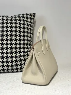 Crocodile Leather Glacier White 25cm Matte Silver Hardware Top Handle Tote Bag WCB022 image 4