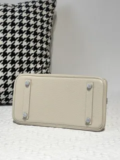 Crocodile Leather Glacier White 25cm Matte Silver Hardware Top Handle Tote Bag WCB022 image 6