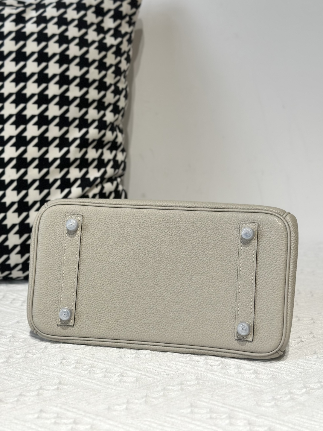 Crocodile Leather Pearl Gray 25cm Matte Mixed Leather Silver Hardware Top Handle Tote Bag WCB023 photo 6