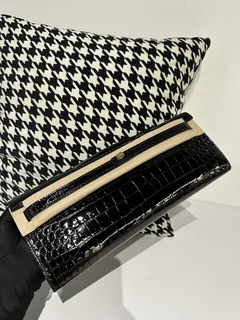 Crocodile Leather Black 31cm Glossy Gold Hardware Top Handle Bag WCB025 image 2