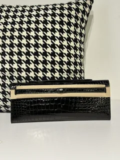 Crocodile Leather Black 31cm Glossy Silver Hardware Top Handle Bag WCB026 image 1