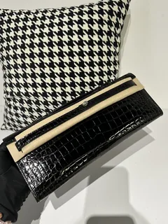 Crocodile Leather Black 31cm Glossy Silver Hardware Top Handle Bag WCB026 image 2