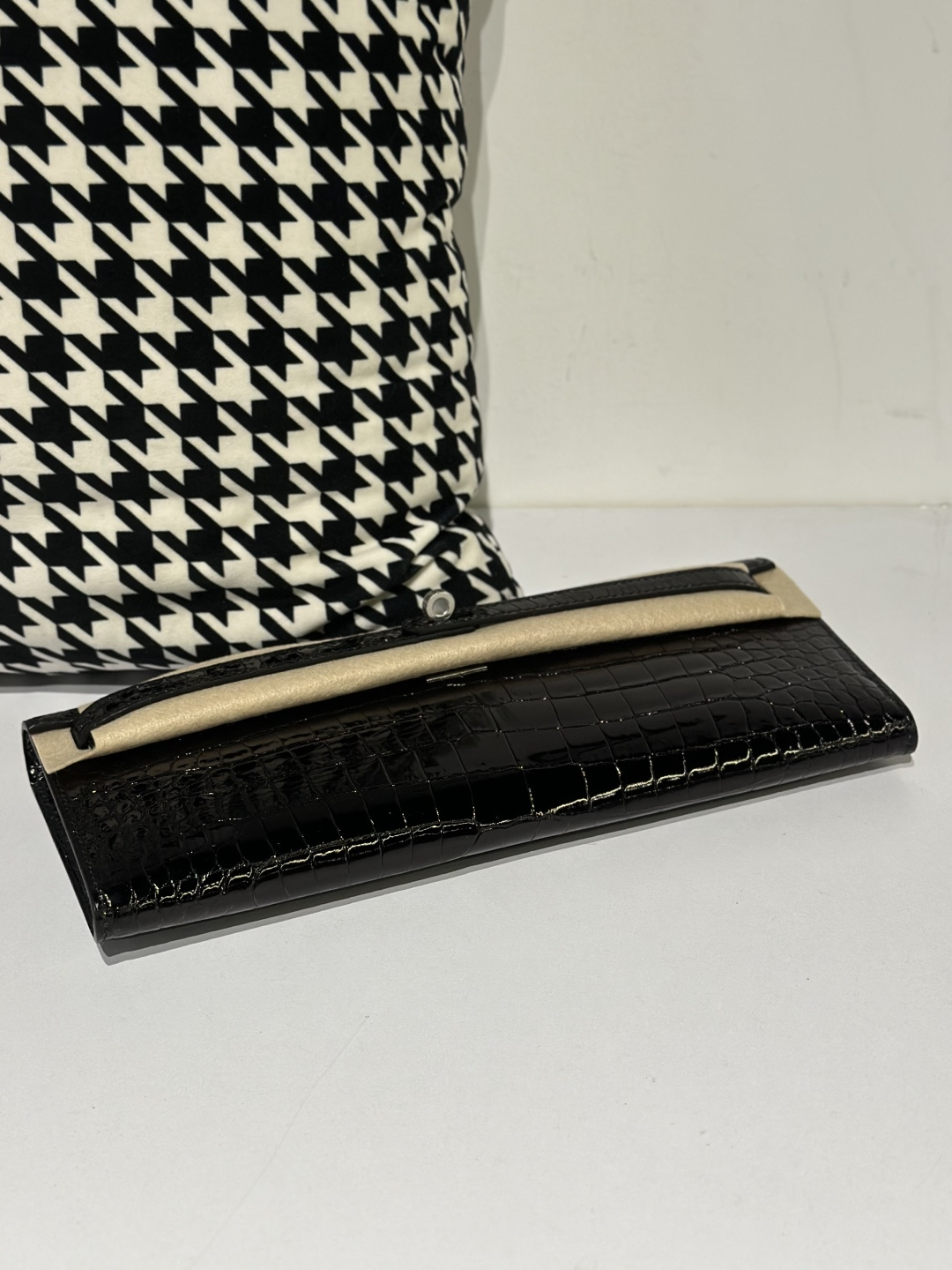 Crocodile Leather Black 31cm Glossy Silver Hardware Top Handle Bag WCB026 photo 6