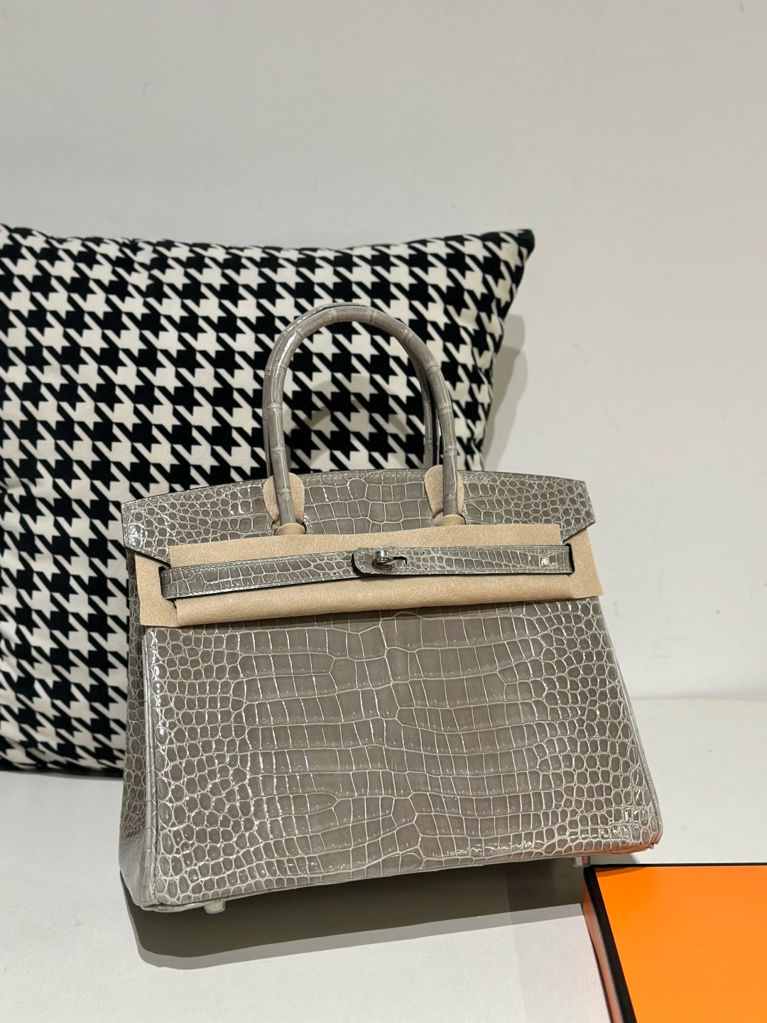 Crocodile Leather 30cm Glossy Top Handle Tote Bag Collection WCB027