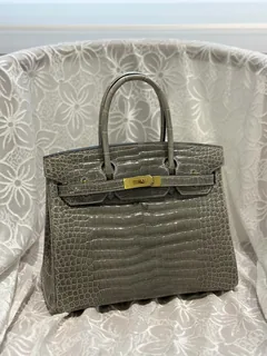 Crocodile Leather 30cm Glossy Top Handle Tote Bag Collection WCB027 image 6
