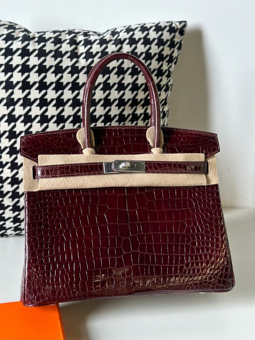 Crocodile Leather 30cm Glossy Top Handle Tote Bag Collection WCB027 photo 8