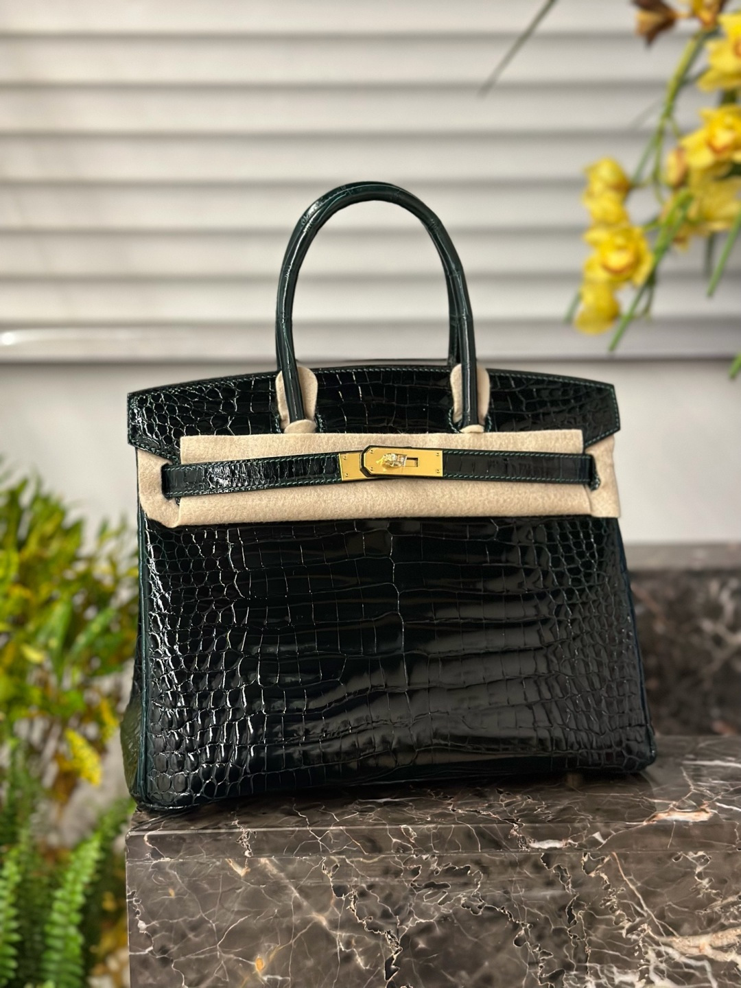 Crocodile Leather 30cm Glossy Top Handle Tote Bag Collection WCB027 photo 9