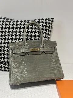 Crocodile Leather 30cm Glossy Top Handle Tote Bag Collection WCB027 image 10