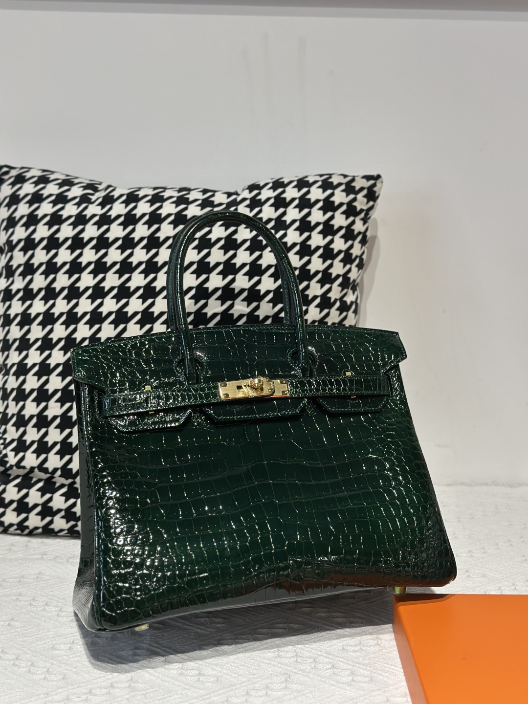 Crocodile Leather 30cm Glossy Top Handle Tote Bag Collection WCB027 photo 11