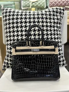 Crocodile Leather 25cm Glossy Top Handle Tote Bag Collection WCB034 image 1