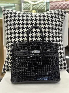 Crocodile Leather 25cm Glossy Top Handle Tote Bag Collection WCB034 image 2