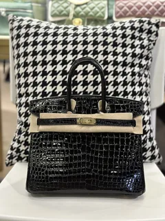 Crocodile Leather 25cm Glossy Top Handle Tote Bag Collection WCB034 image 4