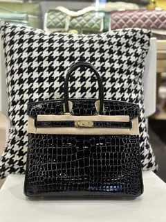 Crocodile Leather 25cm Glossy Top Handle Tote Bag Collection WCB034 image 5