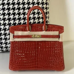 Crocodile Leather 25cm Glossy Top Handle Tote Bag Collection WCB034 image 7