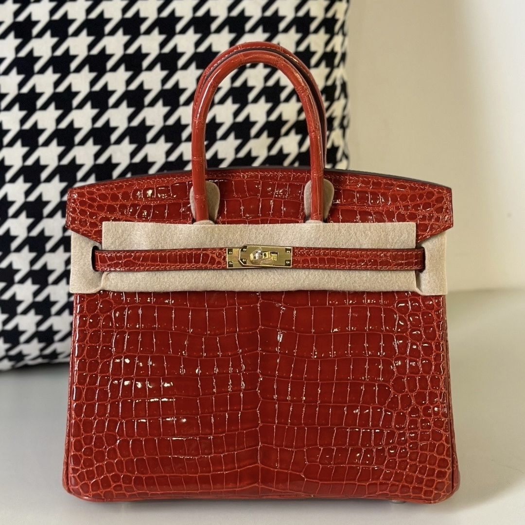 Crocodile Leather 25cm Glossy Top Handle Tote Bag Collection WCB034 image 7