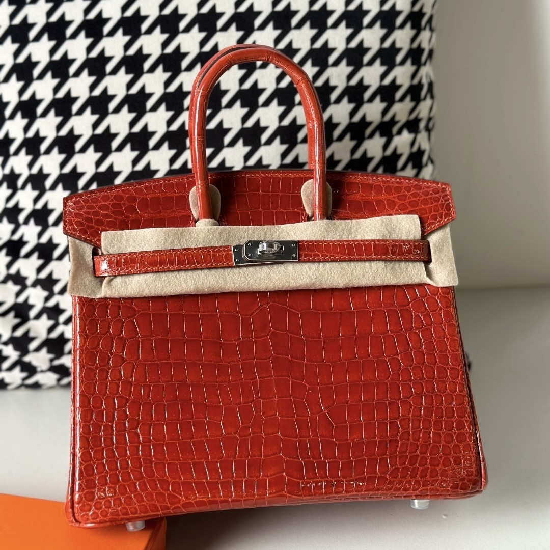 Crocodile Leather 25cm Glossy Top Handle Tote Bag Collection WCB034 image 8