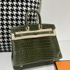 Crocodile Leather 25cm Glossy Top Handle Tote Bag Collection WCB034 image 9